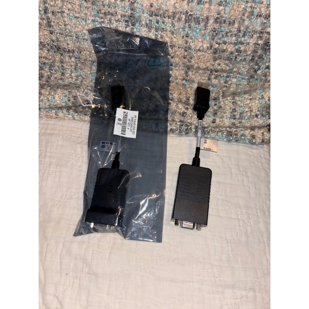 2HP DisplayPort to VGA Adapter Cable 481408-003 BizLink 1125 DP to VGA Converter